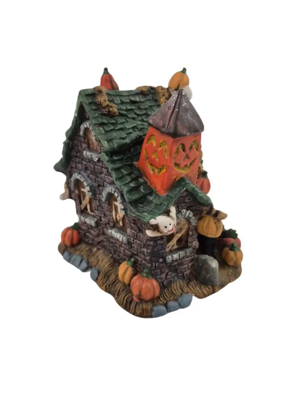 Spooky Hollow Jack O Lantern Gallery Porcelain Lighted House 2001 Boxed